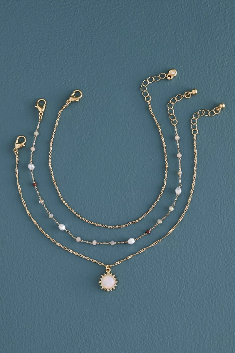 Buy Opalite Sun Charm Anklet Set Online at Earthbound Trading