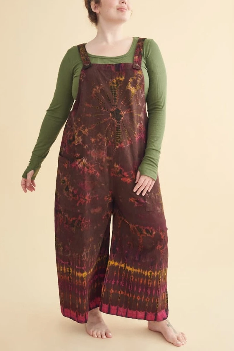 Shop Plum Tie - Dye boho Overalls Add a Hippie Touch to Your Wardrobe