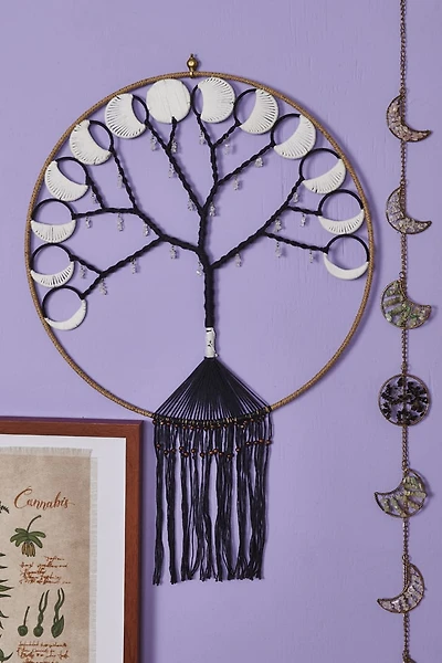 Jute Moon Tree Wall Hanging