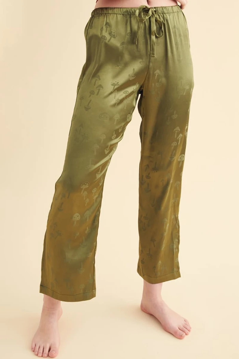 Buy Green Mushroom Satin Sleep Pant Online at Earthbound Trading