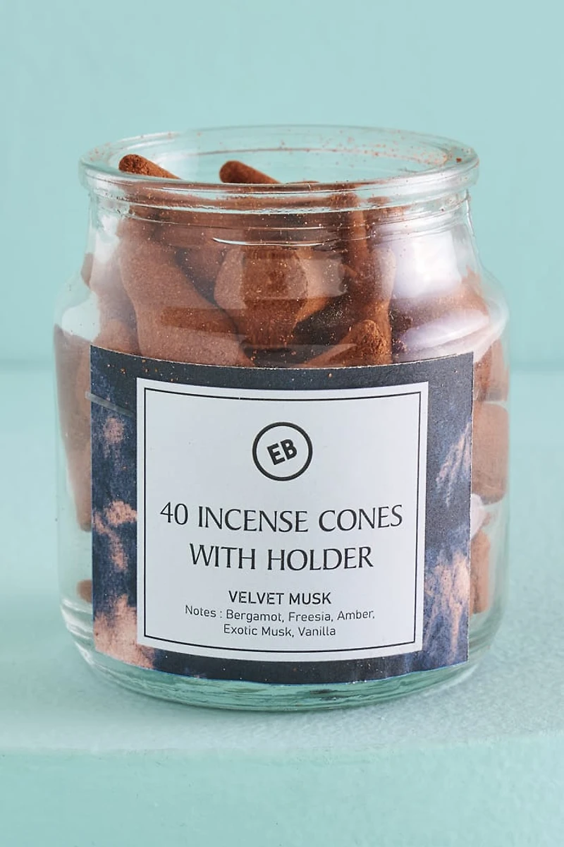 Buy Velvet Musk 40 Incense Cones with Holder Online at Earthbound Trading