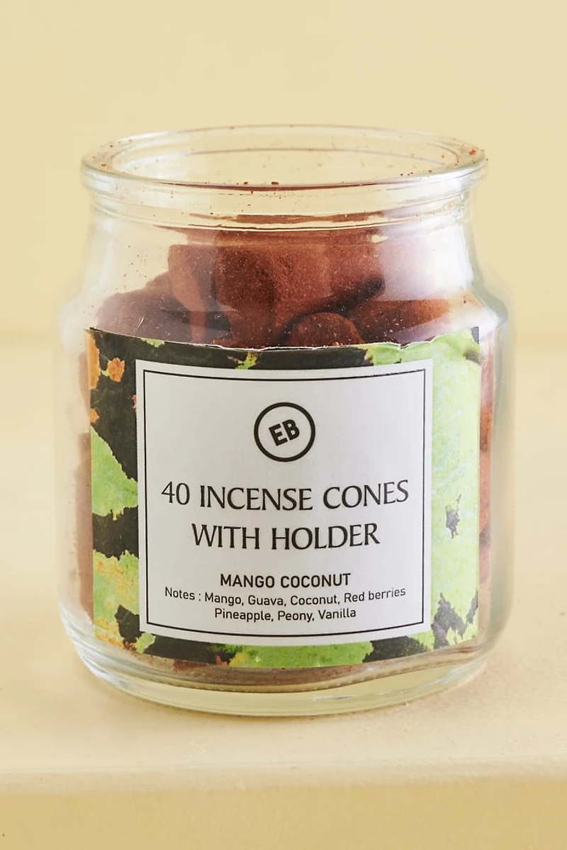 Buy Mango Coconut 40 Incense Cones with Holder Online at Earthbound Trading
