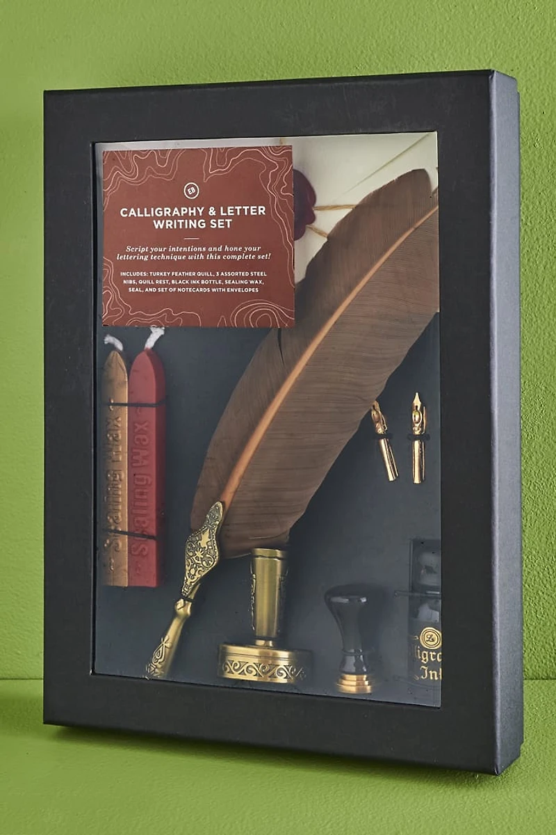 Buy Taupe Feather Calligraphy and Letter Writing Set Online at Earthbound Trading