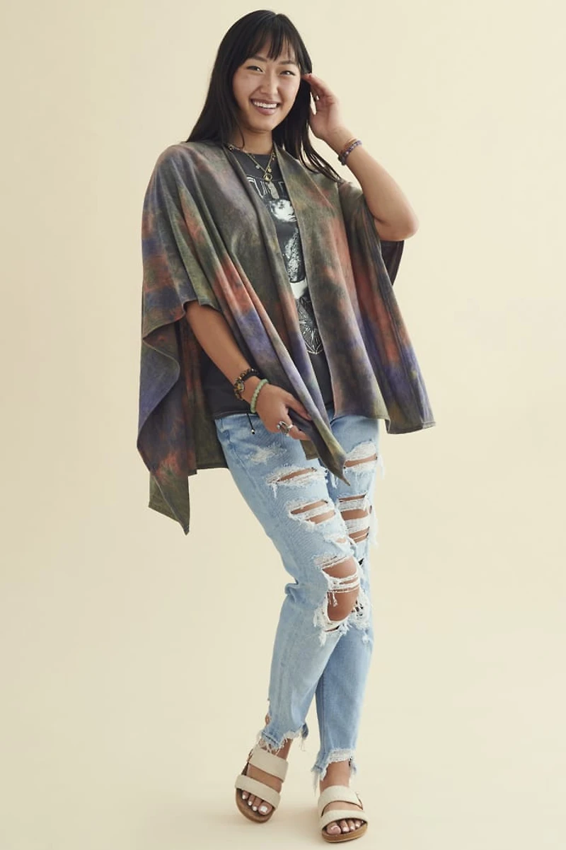 Muted Tie Dye Terry Shawl