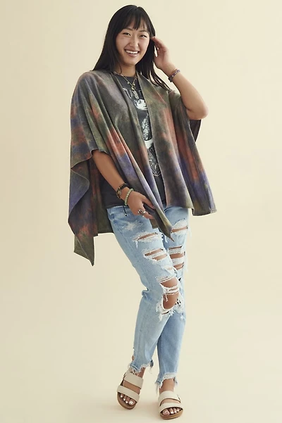 Muted Tie Dye Terry Shawl