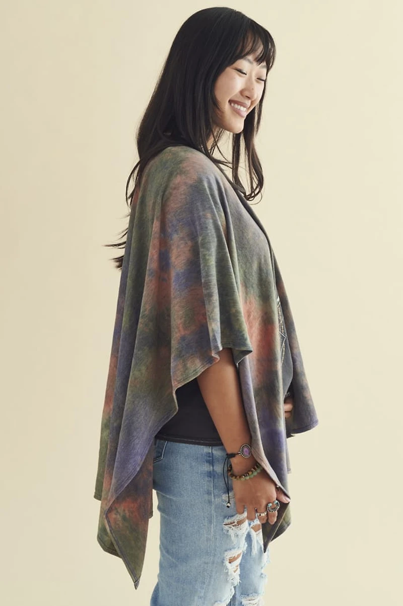 Muted Tie Dye Terry Shawl