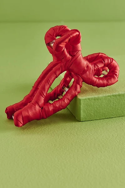 Red Ribbon Bow Claw Clip