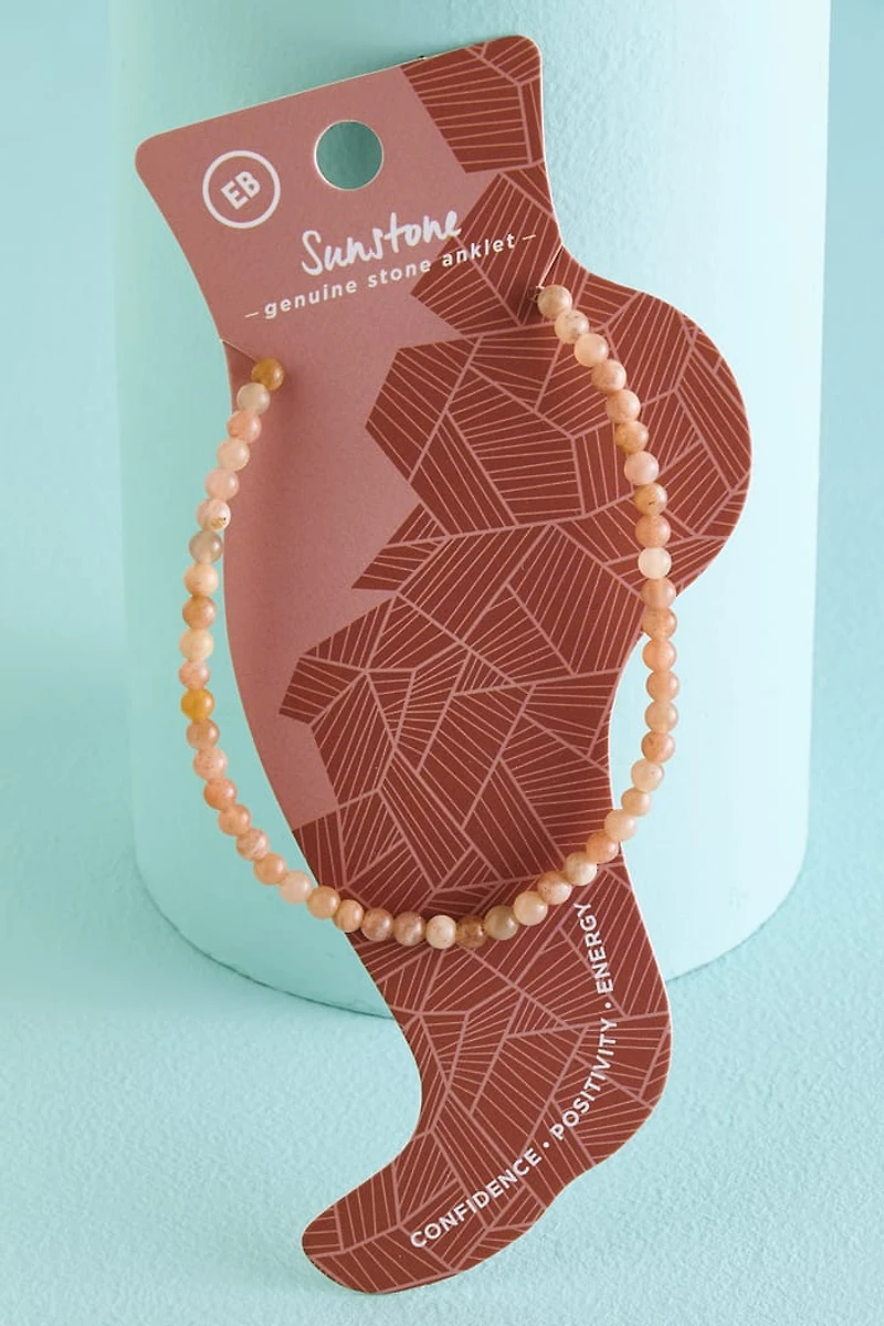 Buy Sunstone Stretch Beaded Anklet Online at Earthbound Trading