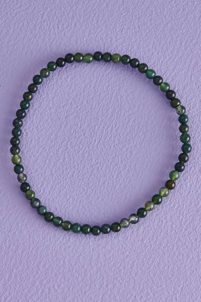 Buy Moss Agate Stretch Beaded Anklet Online at Earthbound Trading