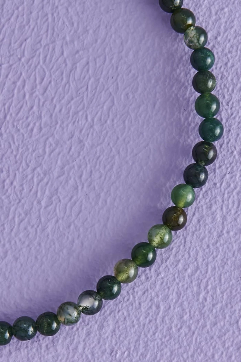 Buy Moss Agate Stretch Beaded Anklet Online at Earthbound Trading