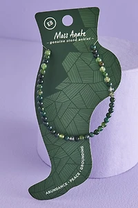 Buy Moss Agate Stretch Beaded Anklet Online at Earthbound Trading
