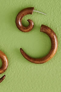 Buy Swirl Wood Faux Gauge Earrings Online at Earthbound Trading