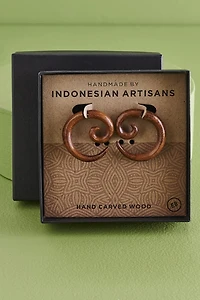 Buy Swirl Wood Faux Gauge Earrings Online at Earthbound Trading