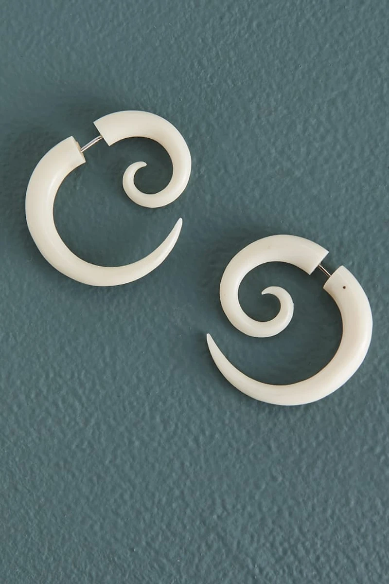 Buy Swirl Bone Faux Gauge Earrings Online at Earthbound Trading
