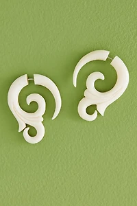 Buy Split Swirl Bone Faux Gauge Earrings Online at Earthbound Trading