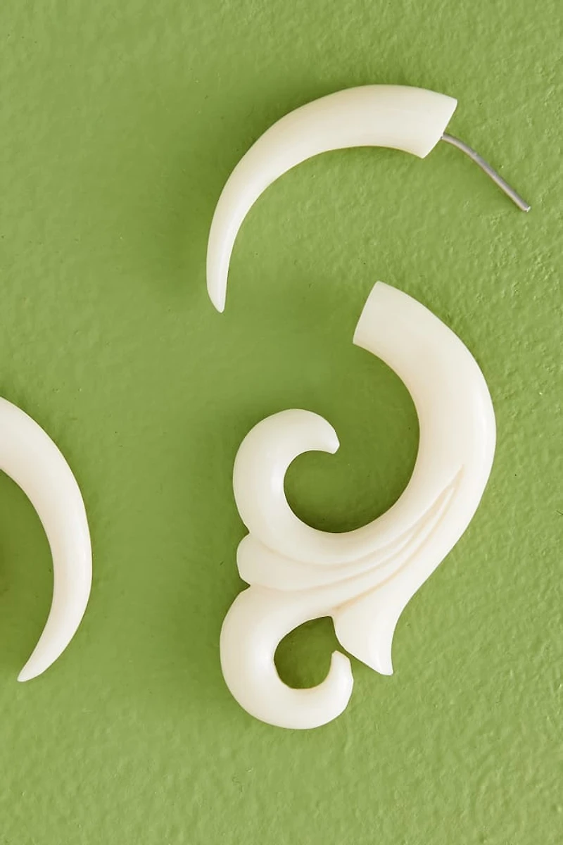 Buy Split Swirl Bone Faux Gauge Earrings Online at Earthbound Trading