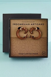 Buy Top Swirl Wood Faux Gauge Earrings Online at Earthbound Trading