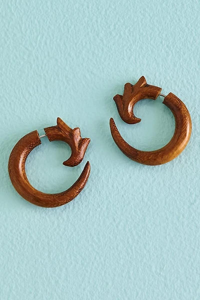 Buy Top Swirl Wood Faux Gauge Earrings Online at Earthbound Trading