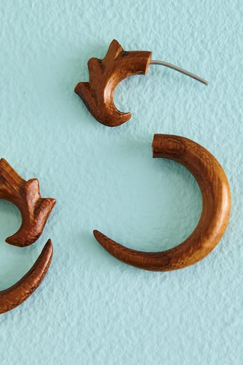Buy Top Swirl Wood Faux Gauge Earrings Online at Earthbound Trading