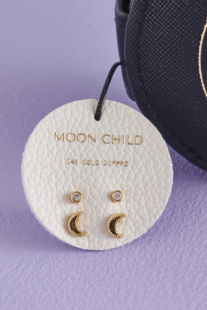 Buy Moon Earrings and Leather Jewelry Pouch Online at Earthbound Trading