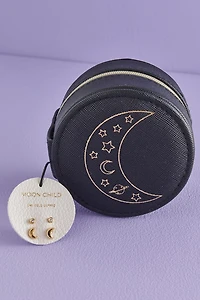Buy Moon Earrings and Leather Jewelry Pouch Online at Earthbound Trading