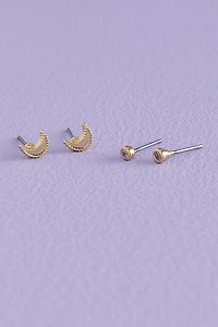 Buy Moon Earrings and Leather Jewelry Pouch Online at Earthbound Trading