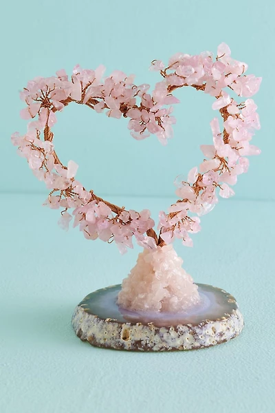 Rose Quartz Gem Heart Tree