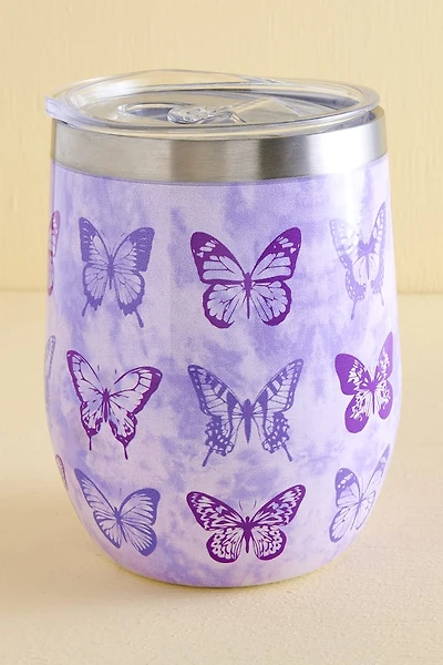 Purple Butterfly Stainless Steel Tumbler