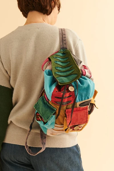 Assorted Patchwork Distressed Backpack