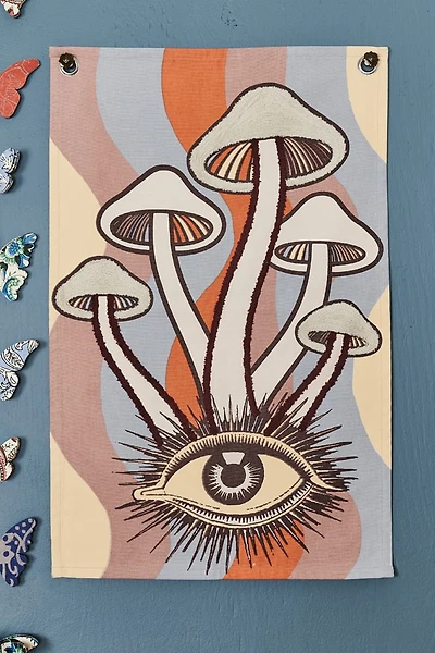 Enlightened Mushroom Tapestry Flag