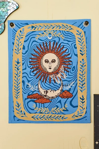 Sun and Moon Tapestry Flag
