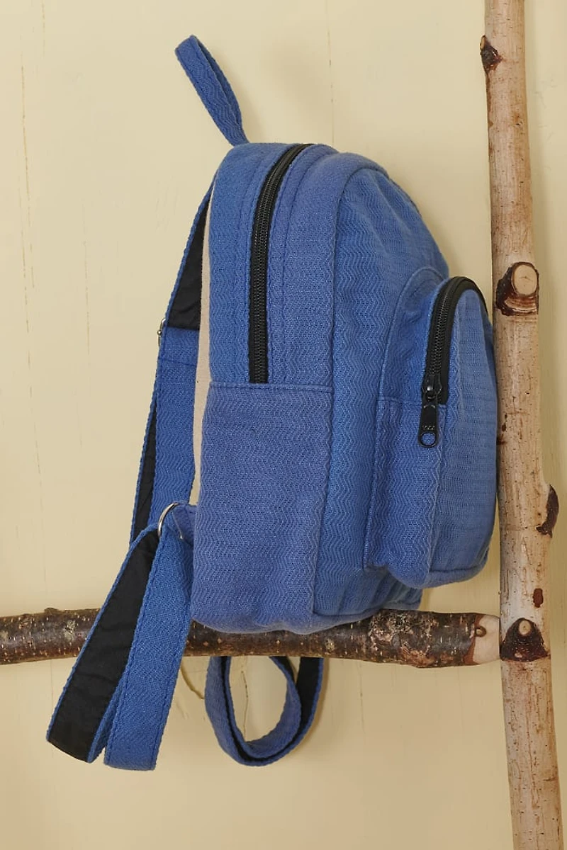 Buy Solid Blue Hemp Jacquard Backpack Online at Earthbound Trading