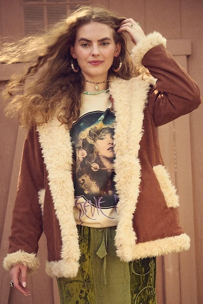 Buy Retro Corduroy Faux Fur Jacket Online at Earthbound Trading