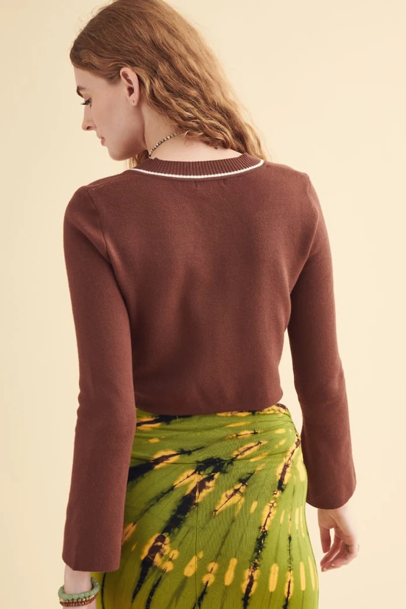 Buy Mushroom Bell Sleeve Cropped Sweater Online at Earthbound Trading