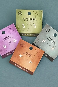 Buy Zodiac Silver Stud Earrings for a Stylish Astrological Touch
