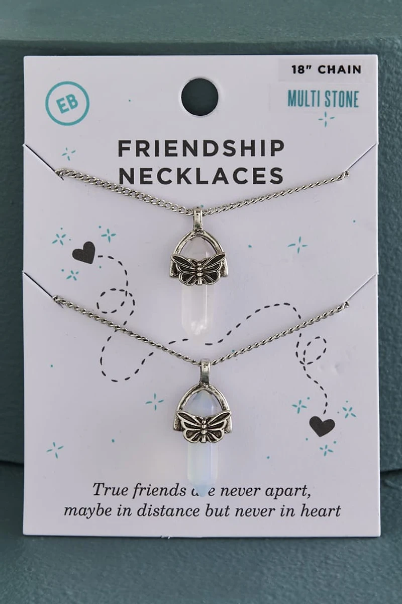 Buy Crystal Butterfly Friendship Necklace Set Online at Earthbound Trading