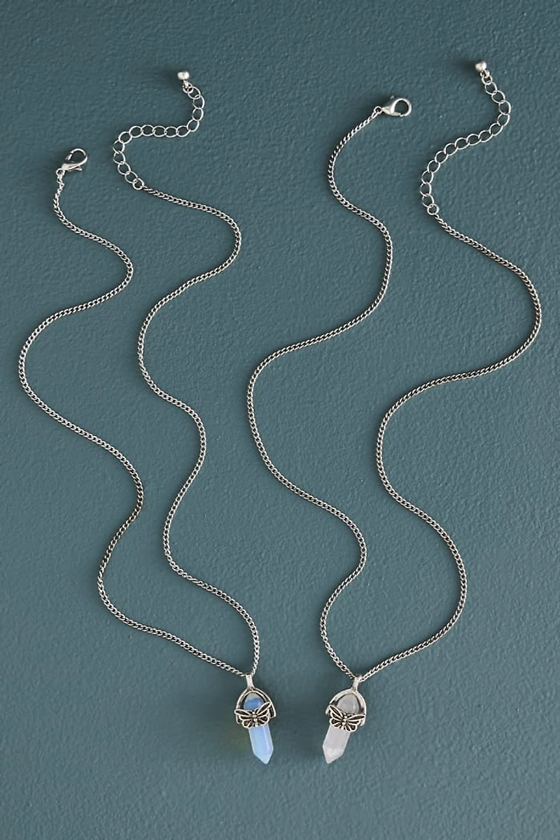 Buy Crystal Butterfly Friendship Necklace Set Online at Earthbound Trading