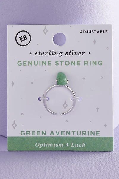Green Aventurine Sterling Silver Stone Ring