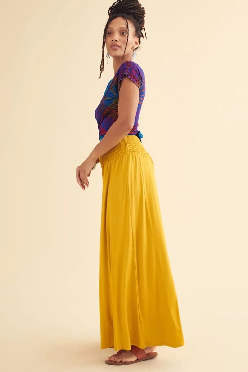 Get Comfortable Yellow Barcelona Pants - boho Wide-Leg Style