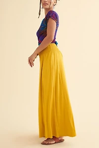 Get Comfortable Yellow Barcelona Pants - boho Wide-Leg Style