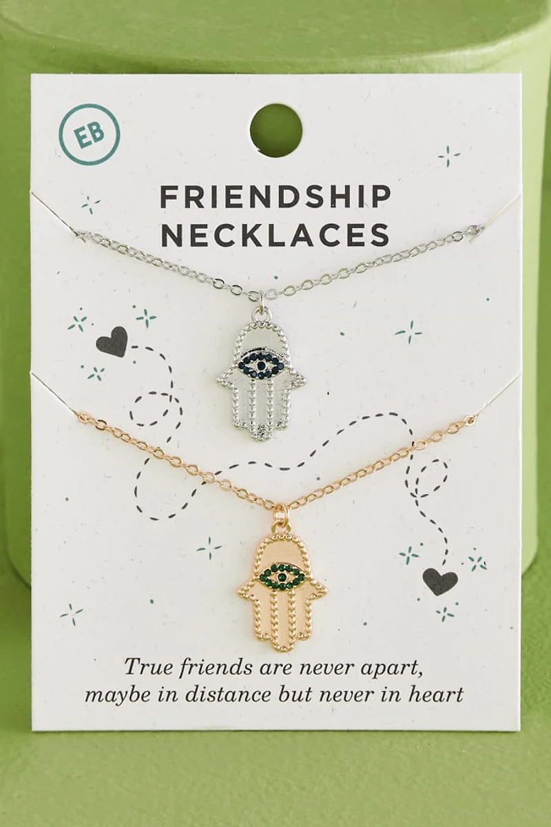 Buy Hamsa Hand Friendship Necklace Set Online at Earthbound Trading