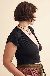 Elevate Everyday Style with Black Cap Sleeve boho Top - Shop Now