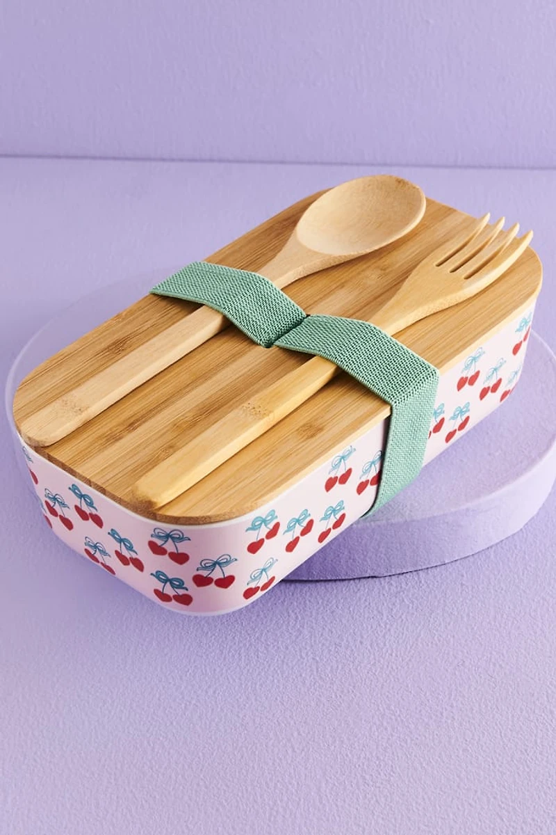 Buy Cherry Hearts Bento Box w/ Utensils Set Online at Earthbound Trading