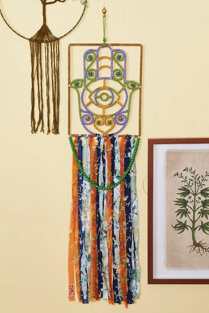 Buy Recycled Fabric Hamsa Wall Hanging Online at Earthbound Trading