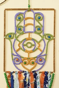 Buy Recycled Fabric Hamsa Wall Hanging Online at Earthbound Trading