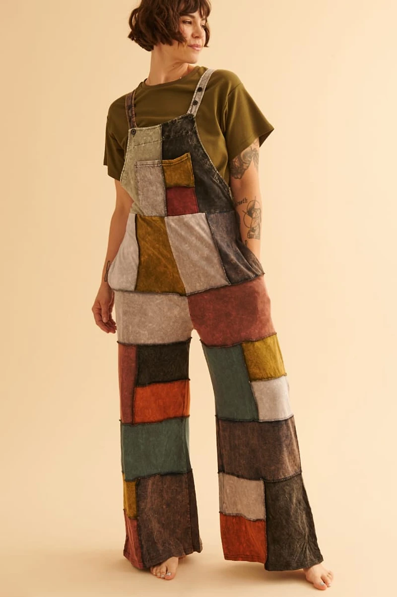 Get Rustic Patchwork Overalls - Perfect for boho & Festival Looks