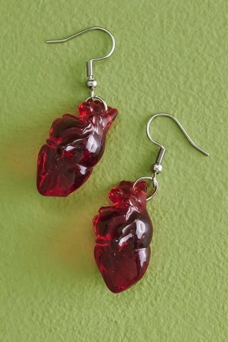Buy Red Anatomical Heart Earrings Online at Earthbound Trading