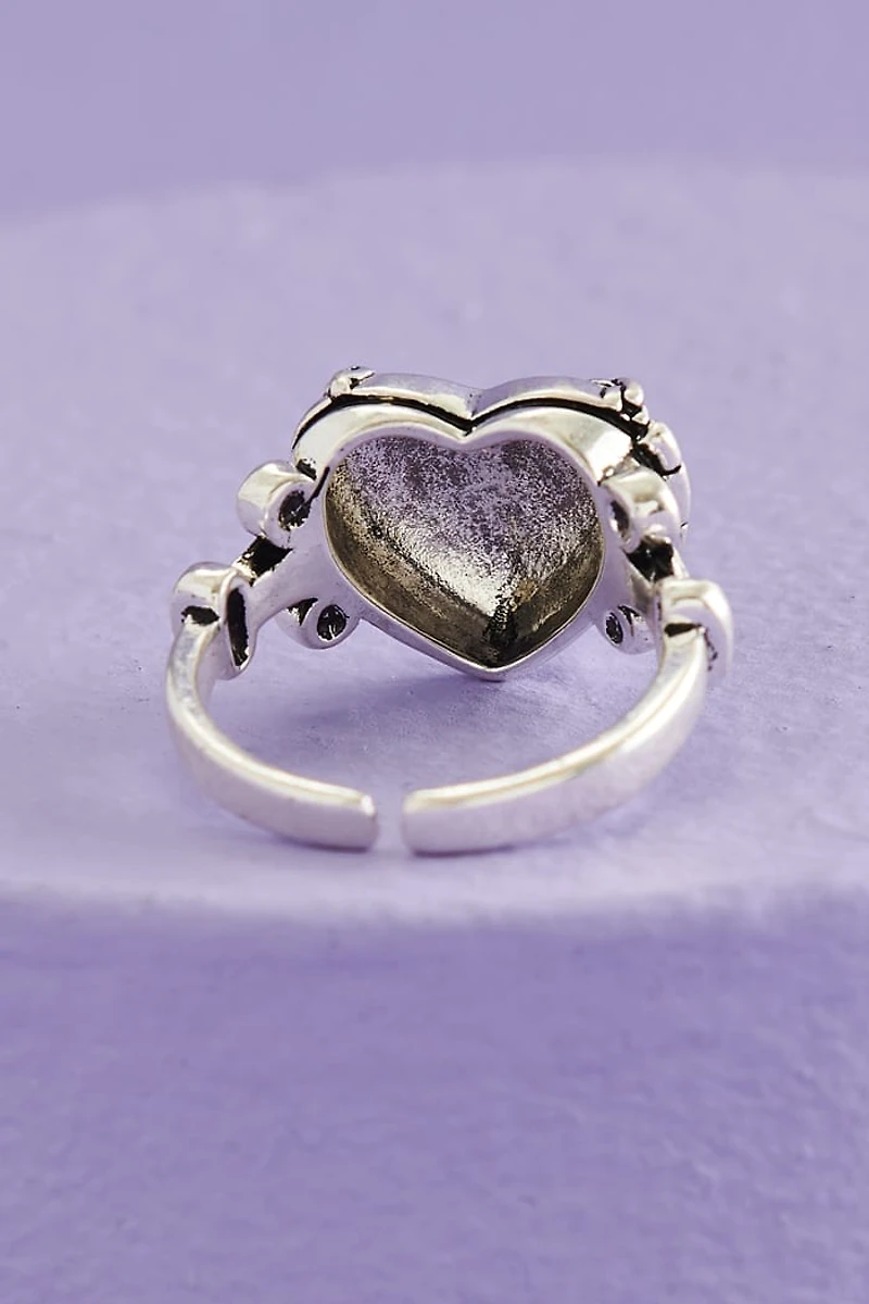 Buy Silver Locked Heart Ring Online at Earthbound Trading