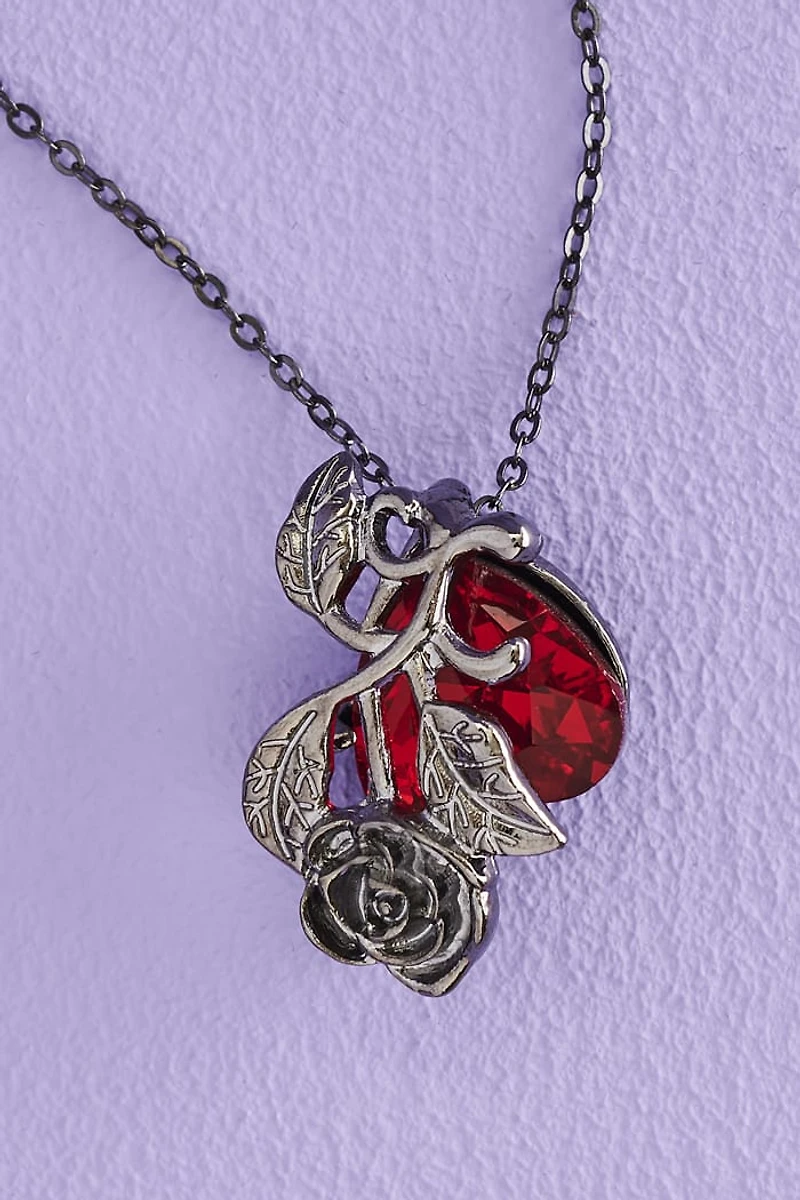 Buy Rose Faux Heart Gem Necklace Online at Earthbound Trading