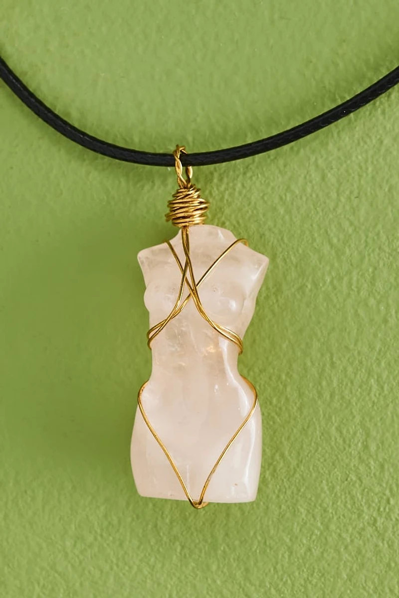 Empower Your Style - Rose Quartz Torso Necklace Available Now